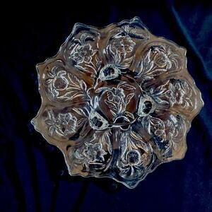 Footed Floral Design Large Serving Tray